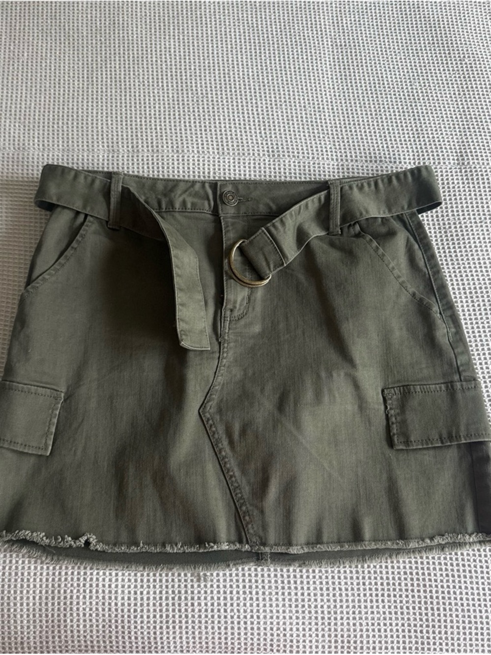 Mudd Olive Green Utility Mini Skirt with Belt
